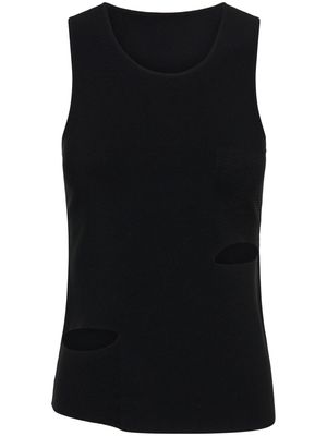 Dion Lee Cinched ripped-detail tank top - Black