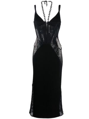 Dion Lee Coral crochet cut-out dress - Black