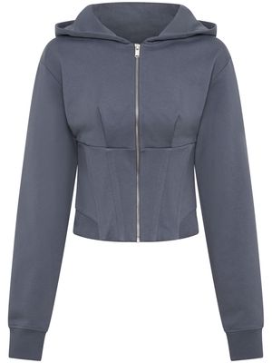 Dion Lee corset-bodice organic cotton hoodie - Grey