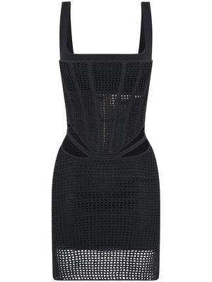 Dion Lee corset-style crochet-knit minidress - Black