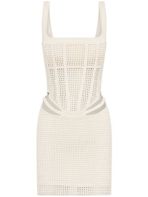 Dion Lee corset-style crochet-knit minidress - White