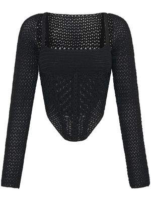 Dion Lee corset-style crochet top - Black
