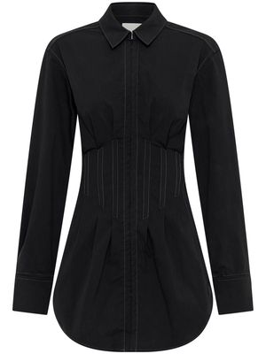 Dion Lee corset-style poplin shirtdress - Black