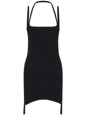 Dion Lee corset-style ribbed minidress - Black