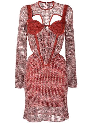 Dion Lee crochet mini dress - Red