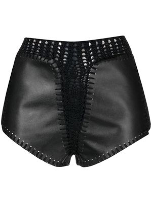 Dion Lee crochet mini shorts - Black