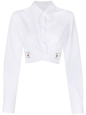 Dion Lee cropped buckle-detail shirt - White