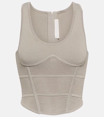 Dion Lee Cropped ribbed-knit bustier