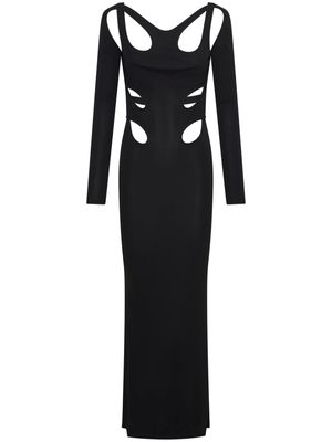 Dion Lee cut-out backless gown dress - BLACK