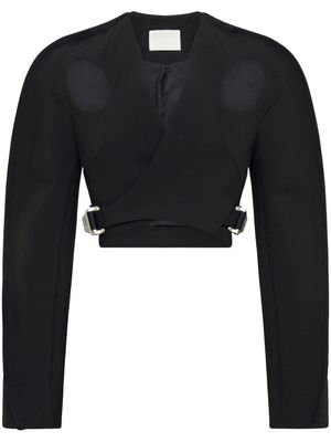 Dion Lee cut-out detail crop jacket - Black