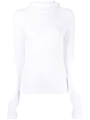 Dion Lee cut-out detail hoodie - White