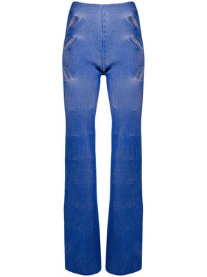 Dion Lee cut-out detail knit trousers - Blue