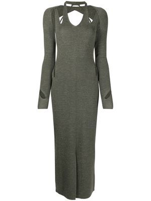 DION LEE cut out-detail knitted dress - Green