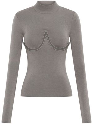 Dion Lee cut-out fine-ribbed jumper - Grey