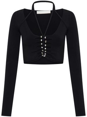 Dion Lee cut-out halterneck crop top - Black