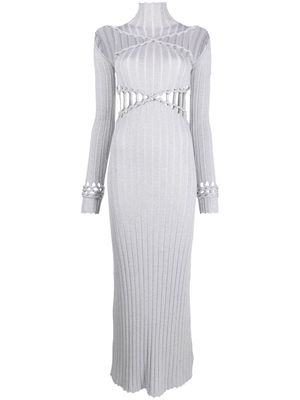 Dion Lee cut-out ribbed dress - Silver