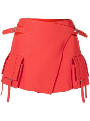 Dion Lee cut-out side-buckle mini skirt - Red