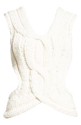 Dion Lee Cutout Cable Knit Sweater in Ivory