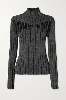 Dion Lee - Cutout Ribbed-knit Sweater - Black