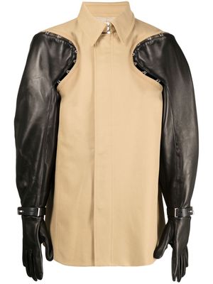 Dion Lee detachable-glove work jacket - Brown