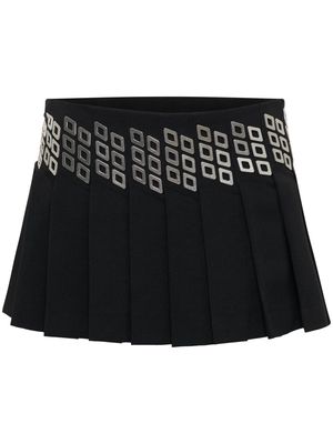 Dion Lee diamond-stud pleated miniskirt - Black