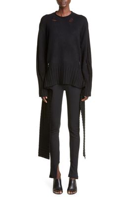Dion Lee Distressed Wool & Cashmere Sweater in Black