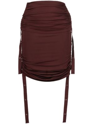DION LEE Doric ruched midi skirt - Red