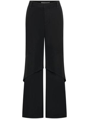 Dion Lee draped-panel flared trousers - Black