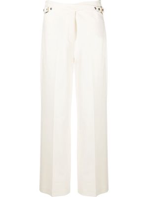 Dion Lee embellished-pocket wide-leg trousers - White