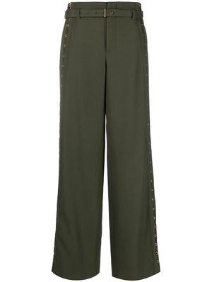 Dion Lee eyelet-detail tailored trousers - Green
