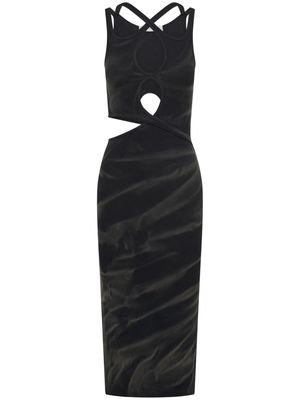 Dion Lee faded-effect cut-out dress - Washed black