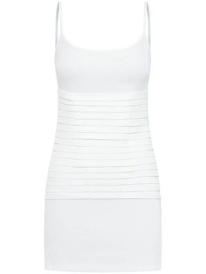 Dion Lee fine-ribbed pleated minidress - White