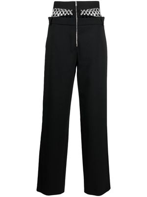 Dion Lee fishnet-detail tailored trousers - Black