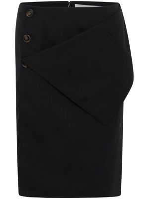 Dion Lee folded low-rise midi skirt - Black