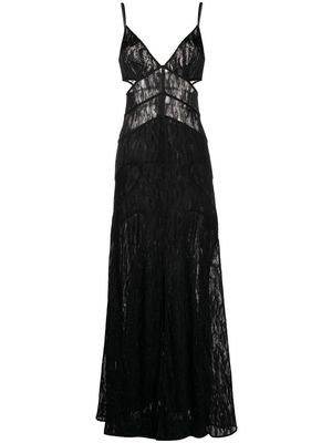 Dion Lee fork-frame leaf maxi dress - Black