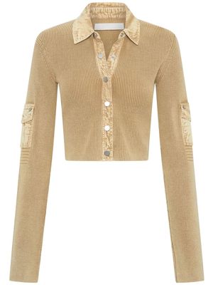 Dion Lee garment-dyed cropped cardigan - Neutrals