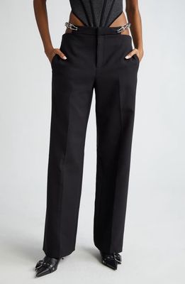 Dion Lee Gender Inclusive Chain Link Cutout Wide Leg Trousers in Black