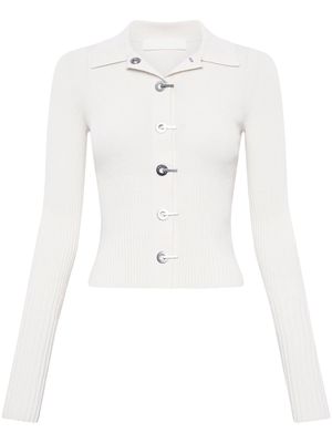 Dion Lee gradient ribbed-knit cardigan - White