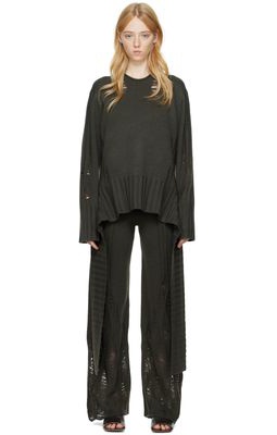 Dion Lee Green Distressed Cashmere Sweater