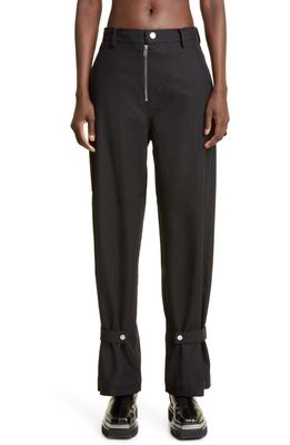 Dion Lee High Waist Cotton Twill Utility Pants in Black