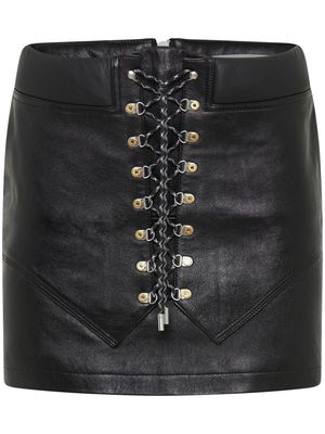 Dion Lee Hiker Boot leather miniskirt - Black