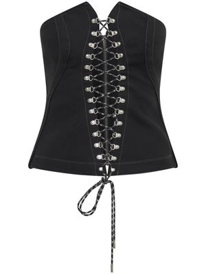 Dion Lee Hiking lace-up corset top - Black