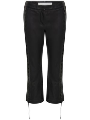 Dion Lee Hinge Seam cropped leather trousers - Black