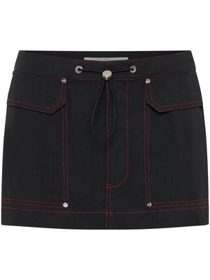Dion Lee Hongbao contrast-stitch miniskirt - Black