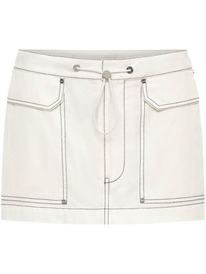 Dion Lee Hongbao contrast-stitch miniskirt - White