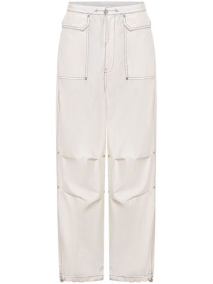 Dion Lee Hongbao contrast-stitching wide-leg trousers - White