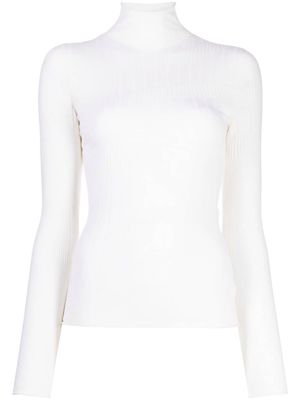 Dion Lee intarsia-knit ribbed jumper - White