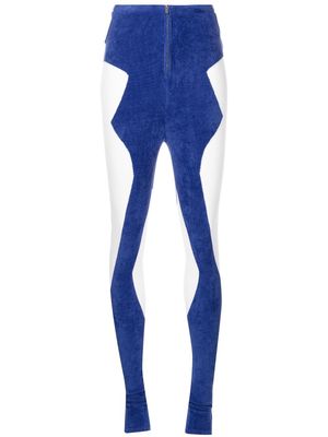 Dion Lee intarsia-knit slim-cut trousers - Blue