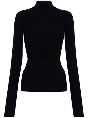 Dion Lee Interlink Skivvy cut-out sweater - Black