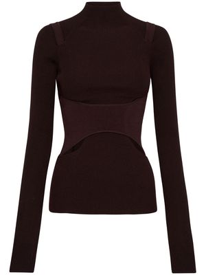 Dion Lee Interlink Skivvy cut-out sweater - Brown